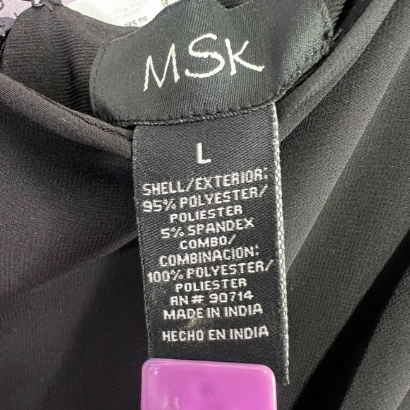 NWT($100) |•MSK•| Wide Leg Jumpsuit Rhinestone Cold Shoulder Sleeves Size L - Picture 9 of 14